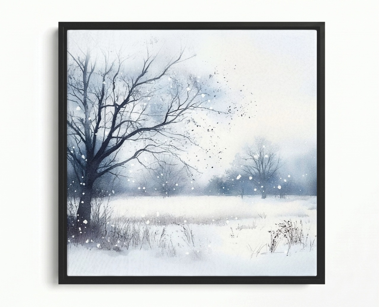 Obraz Rám American Box Krajina Strom Zima Sneh Zaspy Mráz 60x60