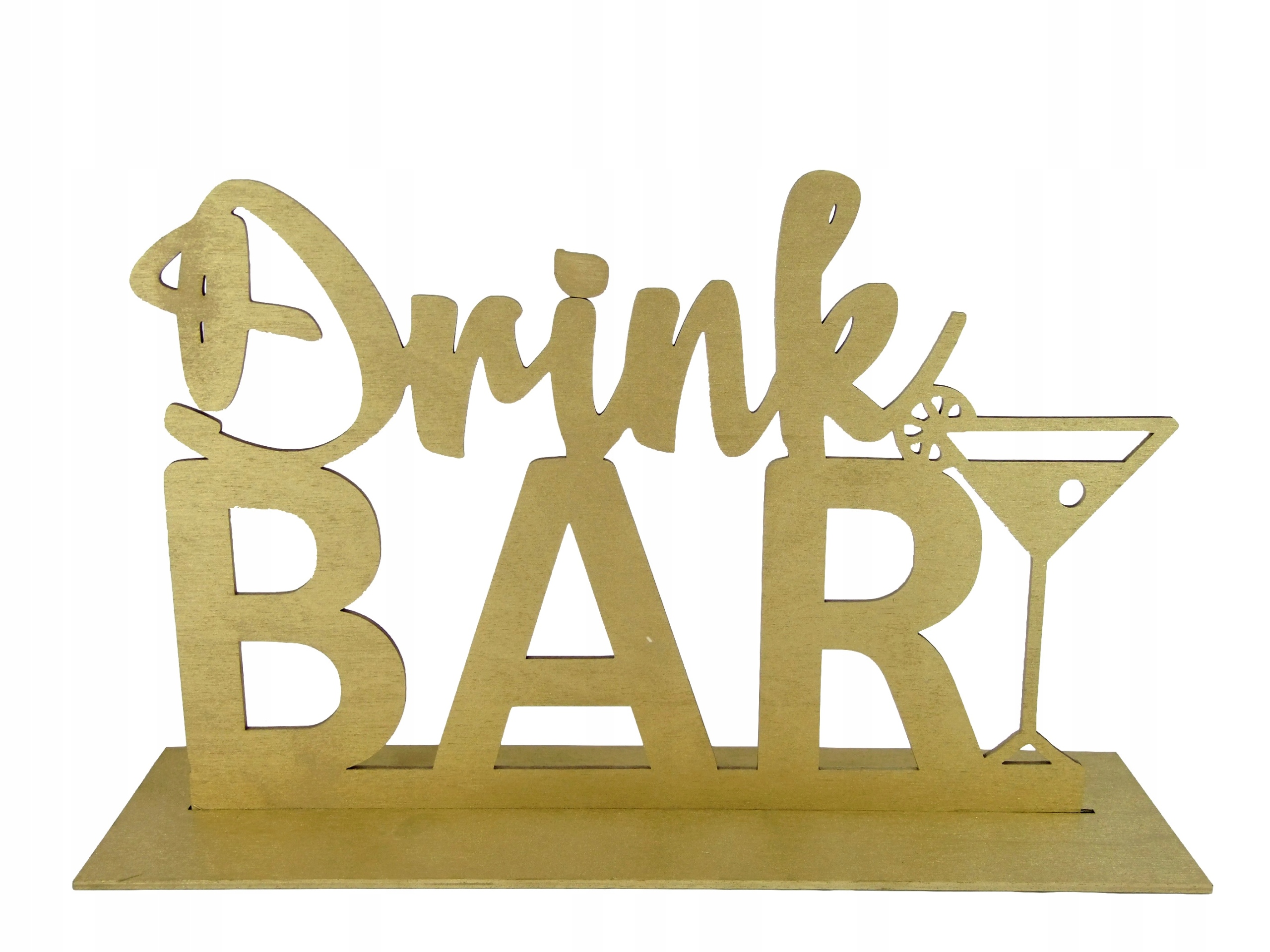 

Napis Drink Bar Na Stół Wesele Duży 35cm Złoty