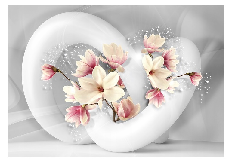 Fototapeta Optické květiny ložnice bílá 254x184