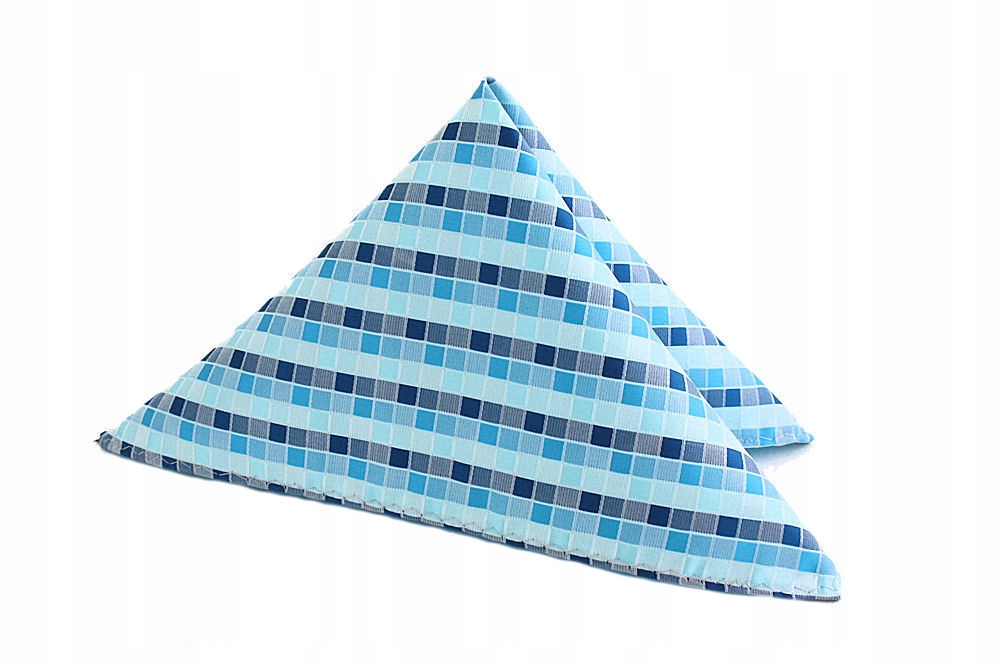 POSZETKA CHUSTECZKA DO MARYNARKI TURKUSOWA KRATKA Marka Tissino