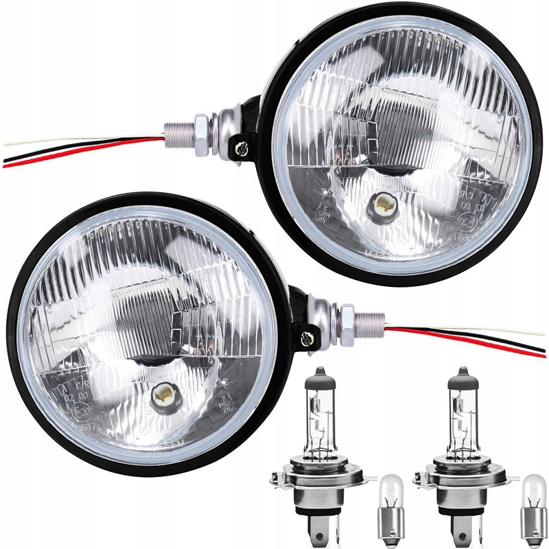 ZESTAW REFLEKTORÓW DO URSUS C-330 C-360 KOMPLET METALOWY Z ŻARÓWKAMI H4