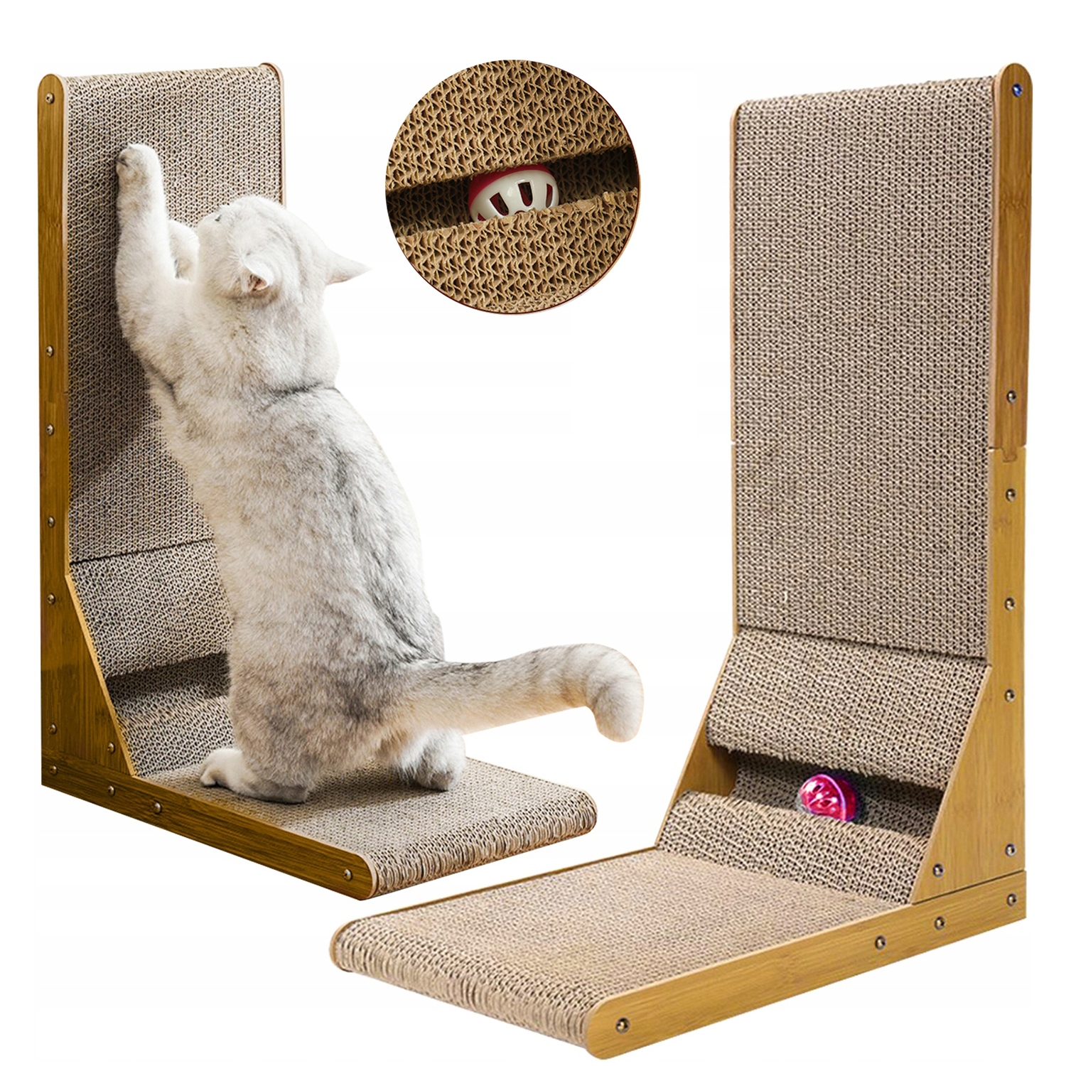 Levně Škrabadlo Pro Kočky Pelíšek Věž S Míčem Koťátka Hračka Kočičí Hračka