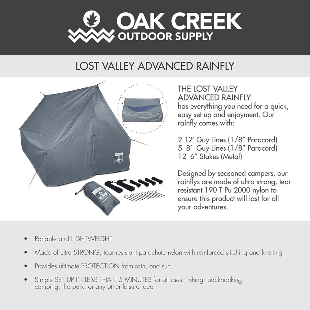OAK CREEK Outdoorowa Wodoodporna Płachta Szara Lekka Ochrona Przed Deszczem — miniatura 6