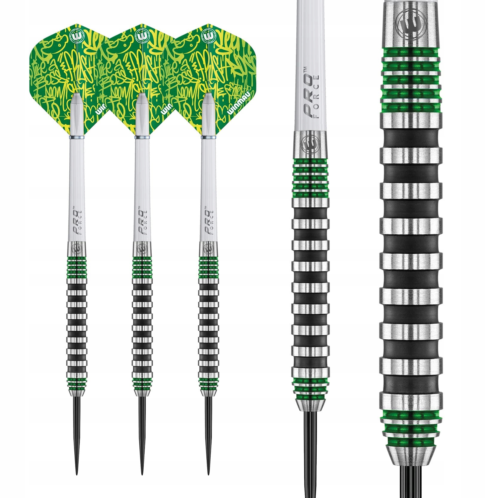 WINMAU Advance 500 Zielone Rzutki 24g Z Dartami i Piórkami — miniatura 9