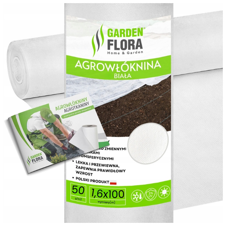 Agrovláknina Biela Krytová 1,6 x 100 m Zimná Vláknina Na Ochranu Rastlín 50 g