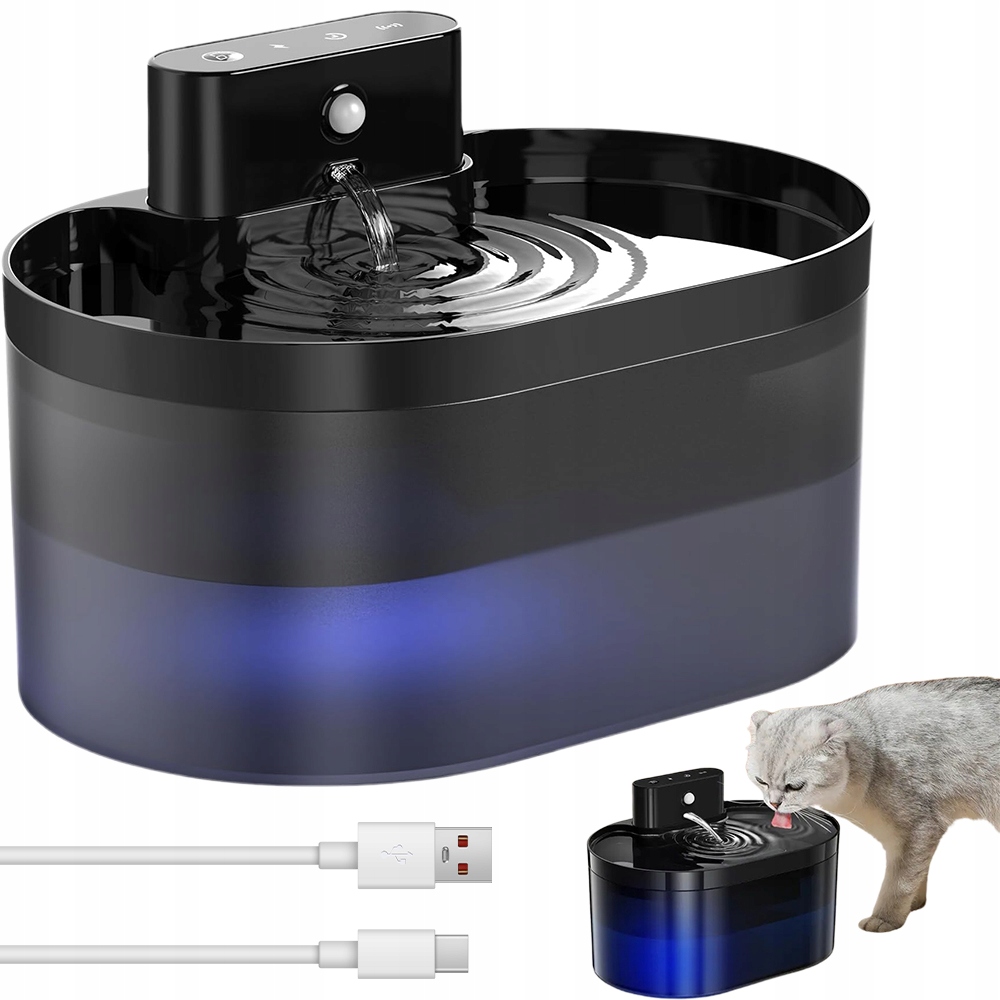 Napáječka Pro Kočky s filtrem Snadné čištění Bezdrátová pumpa 2.2 l