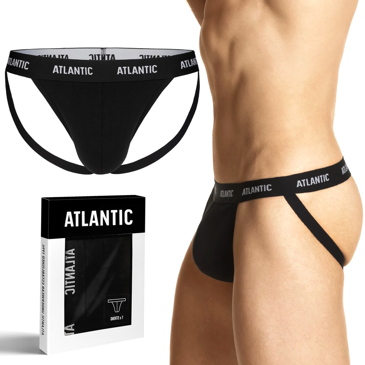 

Atlantic 1571 Odkryte Slipy męskie Jockstrap XL