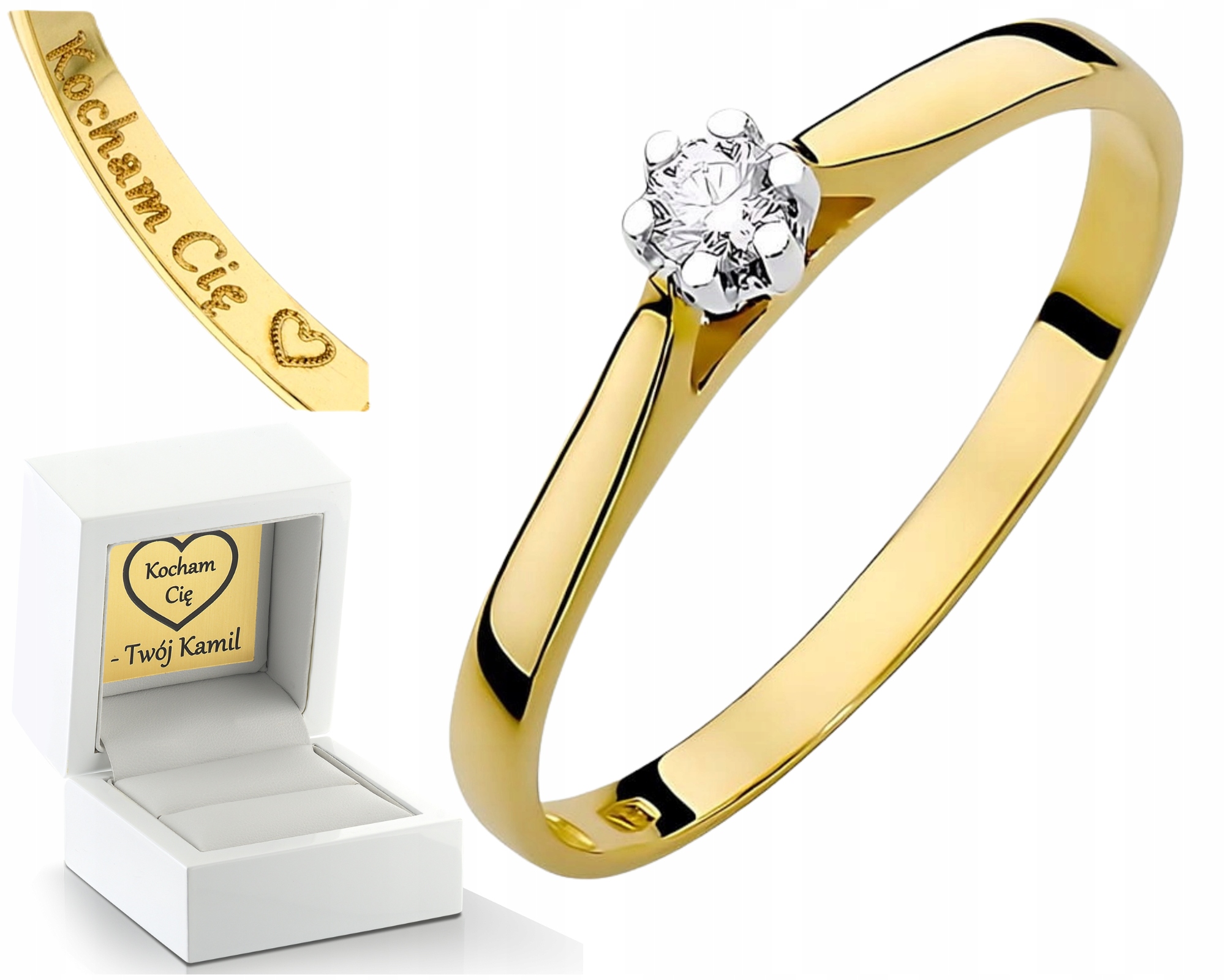 Jemný Prstýnek S Laboratorním Diamantem Klasika 585 Gravírování