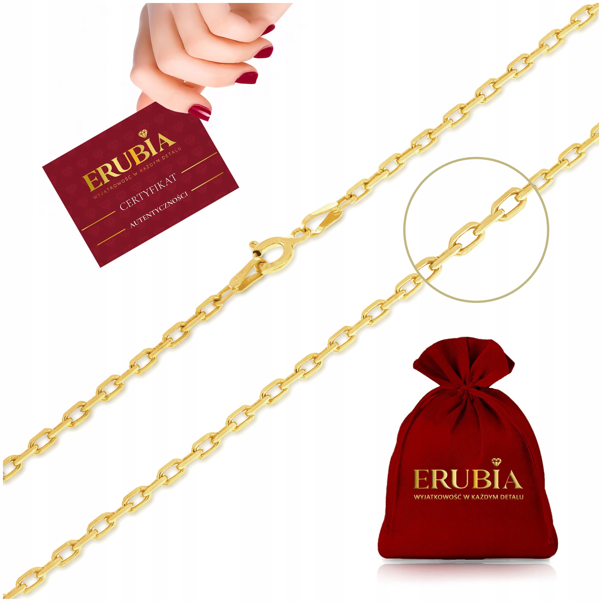 Zlatý Řetízek Ankier 55cm/2mm Stříbro pr.925 Diamantový Pro Manželku