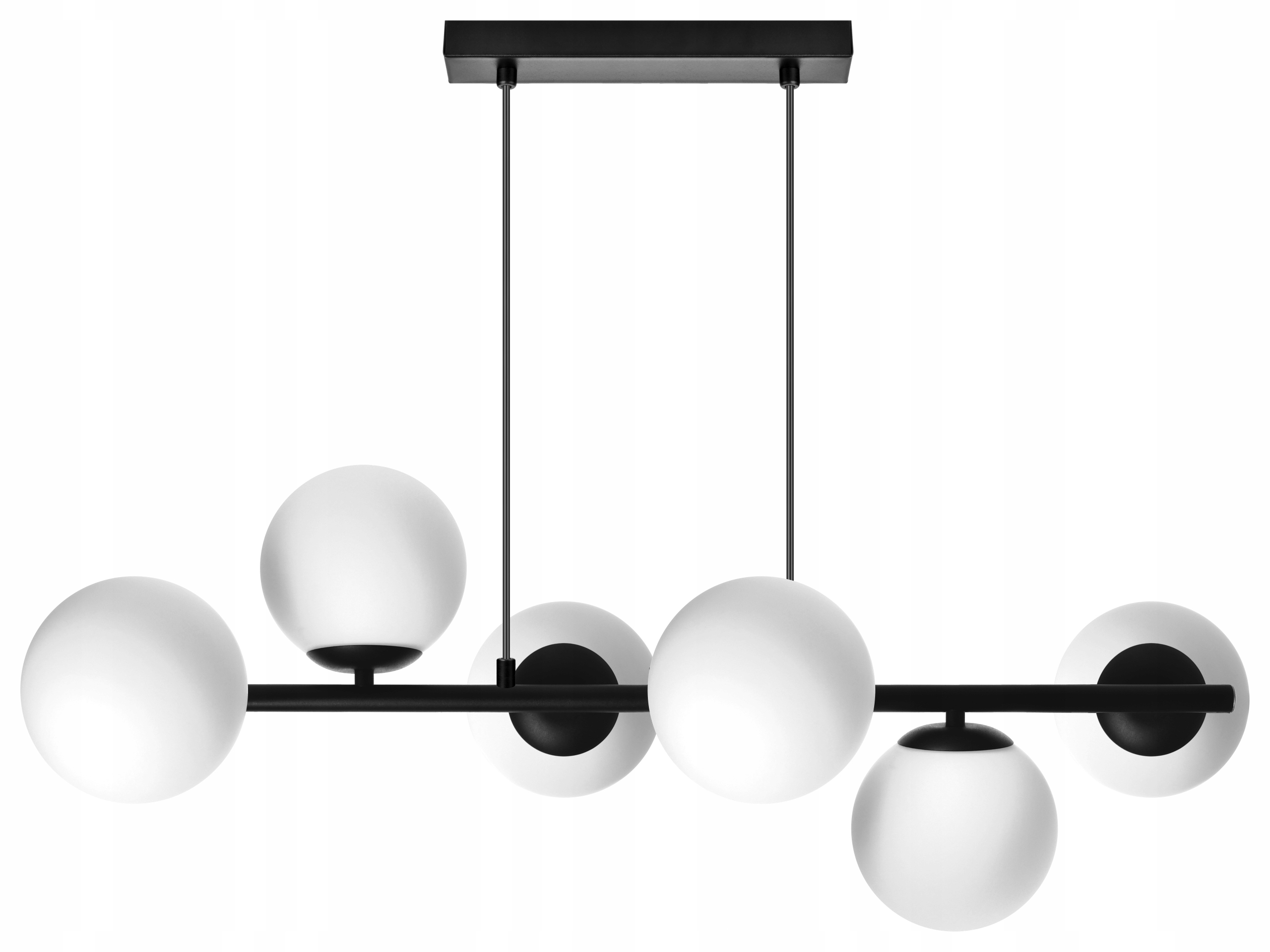 Ceres Lampa Sufitowa Wisząca Szklane Białe Kule Żyrandol Nad Stół 6xE14 Led