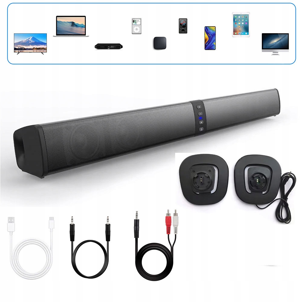 Bluetooth Soundbar Usb Reproduktor Televizor Lze rozdělit na 2 stojící reproduktory