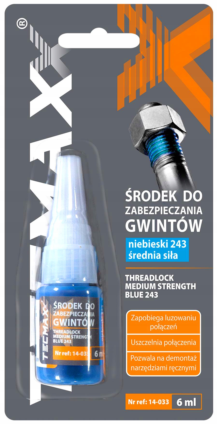 

Tecmaxx Średnio Silny Klej Do Gwintów Niebieski