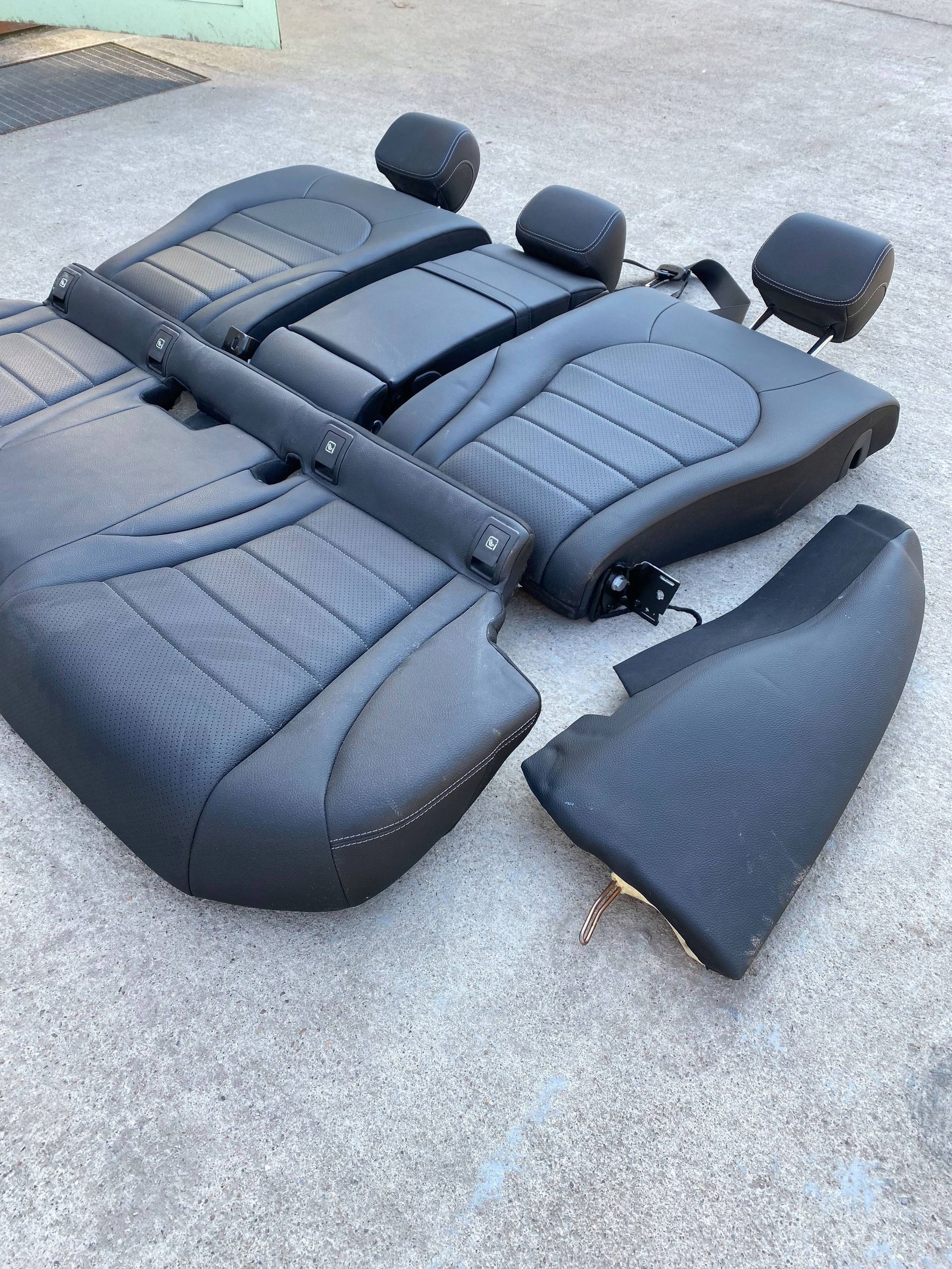 MERCEDES C W205 KOMBI Sitz heck hinten Leder schwarze
