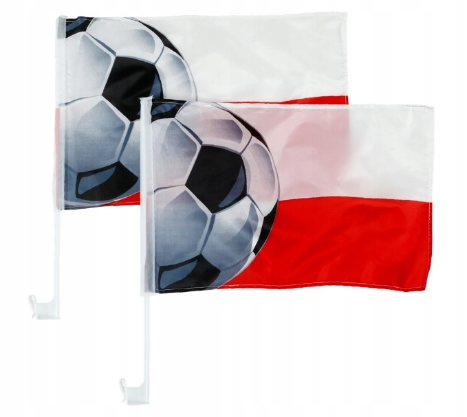 Flaga Samochodowa Polska 2 sztuki