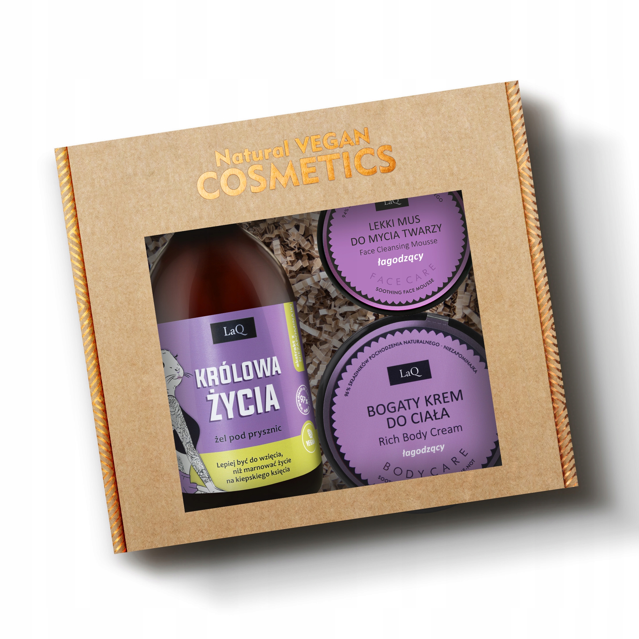 Zestaw kosmetyków damski żel pod prysznic krem mus Niezapominajka LaQ