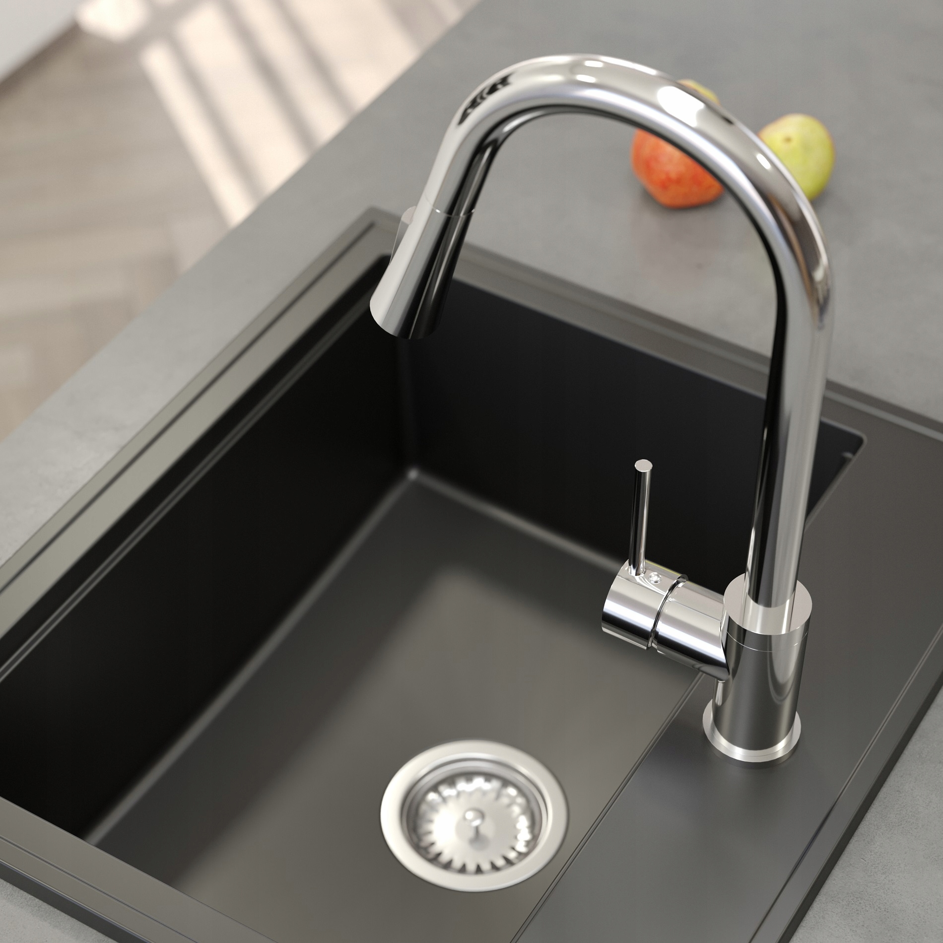 BATERIA KUCHENNA WYLEWKA WYCIĄGANA LIBRA CHROM Linia LIBRA