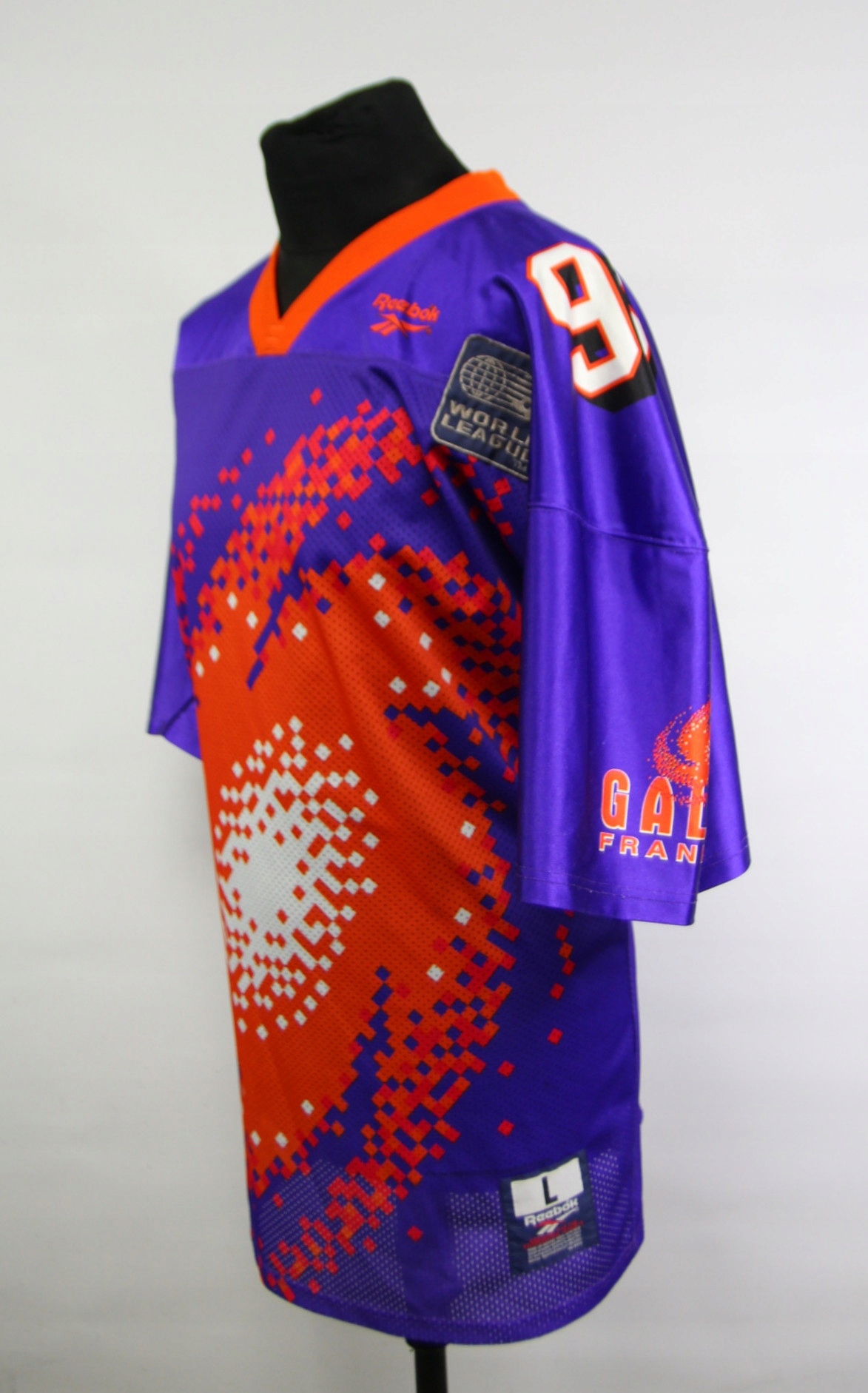 Reebok Frankfurt Galaxy koszulka NFL rozmiar L _ World Leagu #95 Rozmiar L