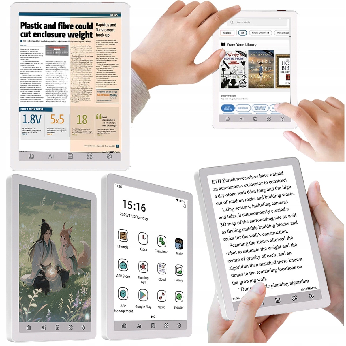 Bigme B6 Čítačka e-knih poznámkový blok 4/64 Gb 6“ E-ink farba podsvietená dotyková