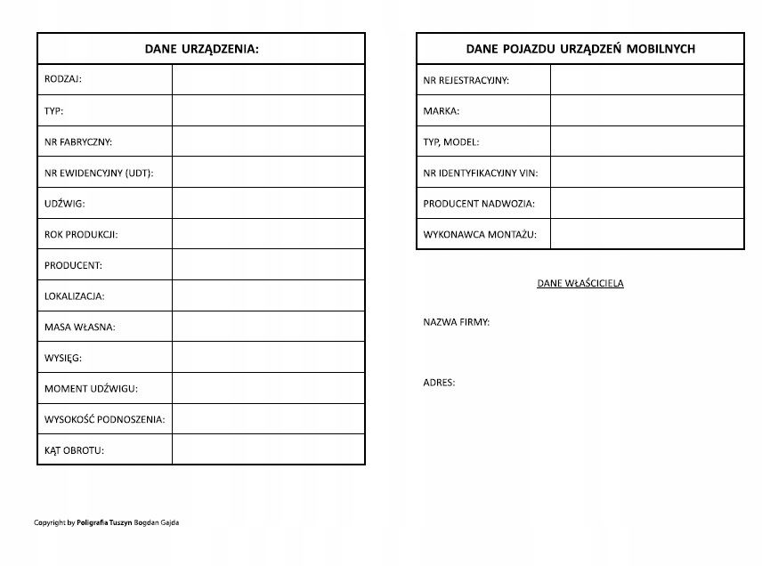 DZIENNIK EKSPLOATACJI UTB RESURS Wydawnictwo inne