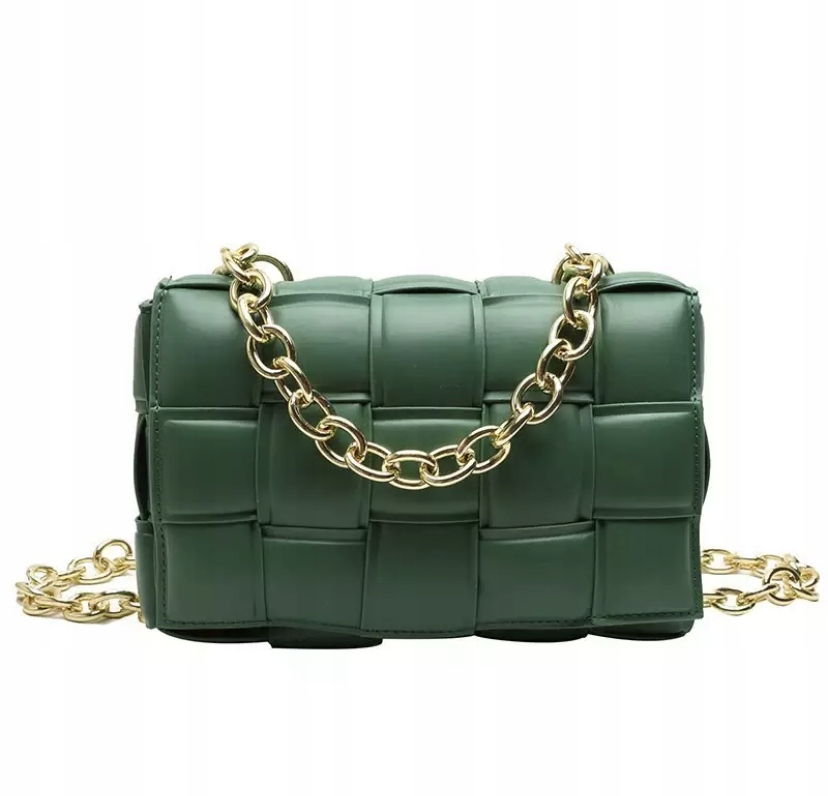 

Torebka damska pleciona crossbody łańcuch