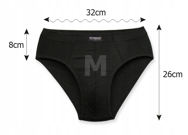 3x HENDERSON slipy męskie majtki 100% bawełna 3pak czarne *M Rozmiar M