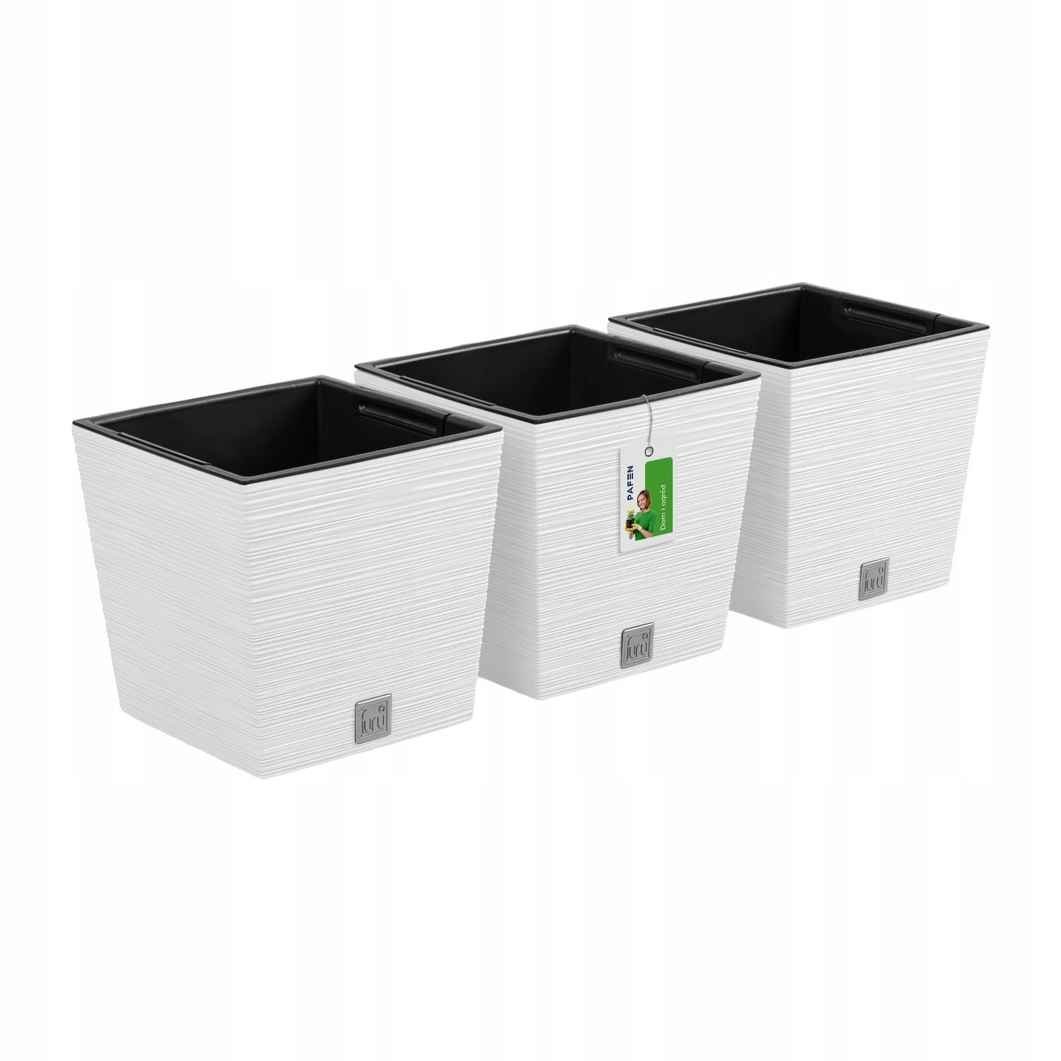 

3X Doniczka na kwiaty Donica Furu Low DFS240 Biała