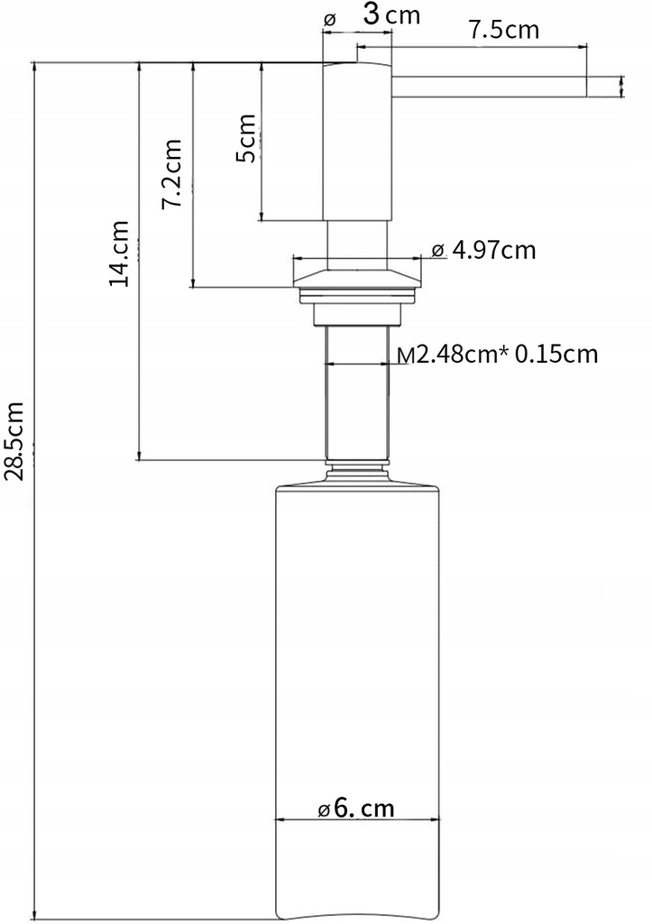 Dozownik kuchenny Miedziany - Premium Linia Miedź