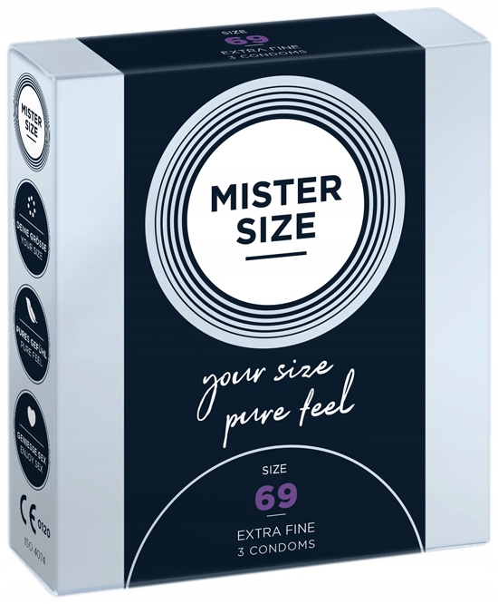 MISTER SIZE 69 dopasowane Prezerwatywy obwód 3 szt