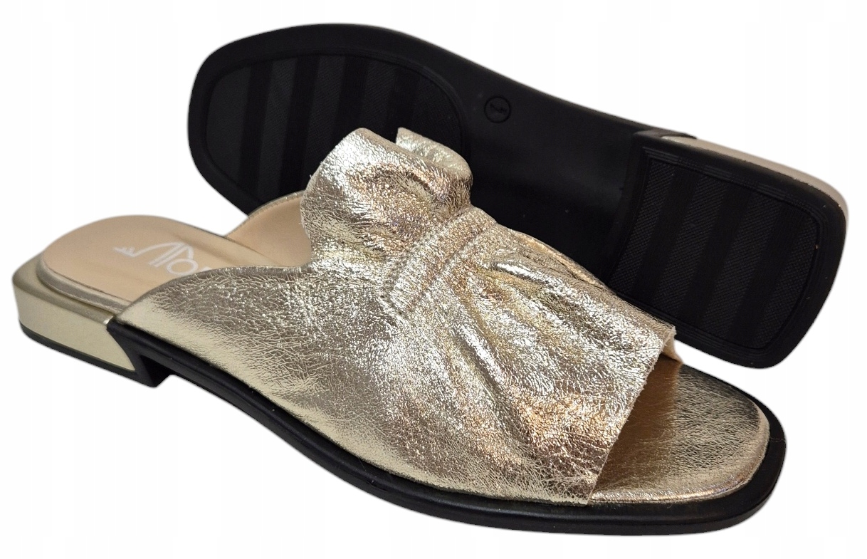 Modo Nazouváky zlaté přírodní kůže nařasené vel 36