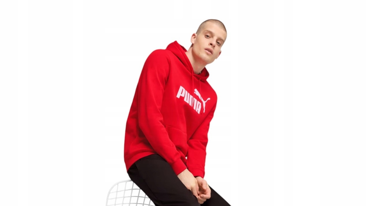 Puma Pánská Mikina S Kapucí Ess No. 1 Logo Hoodie Červená vel. M