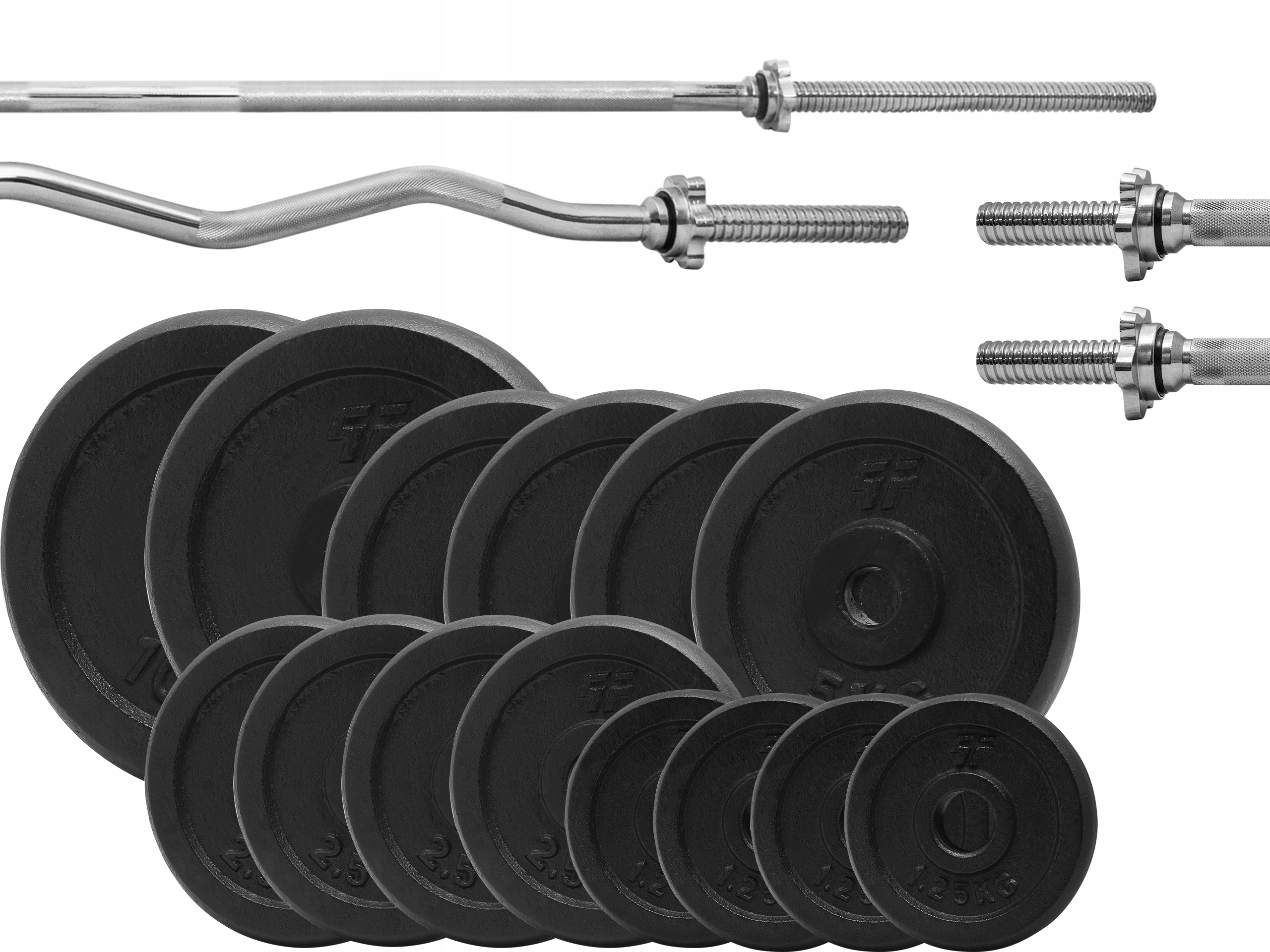 

Zestaw 75KG Obciążenie Żeliwne 29MM + 4 Gryfy