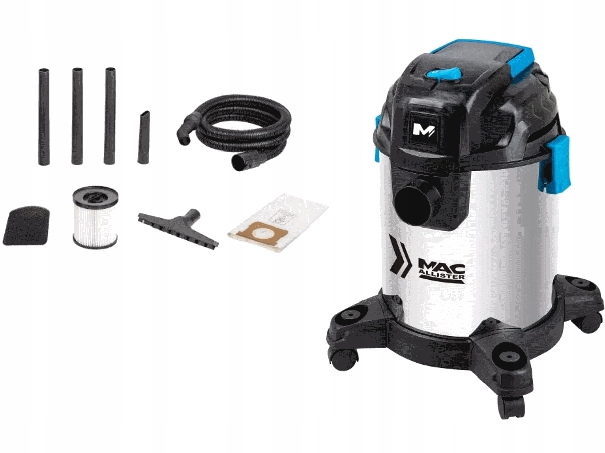 Odkurzacz przemysłowy Macallister 1400 W 20 l na sucho i mokro