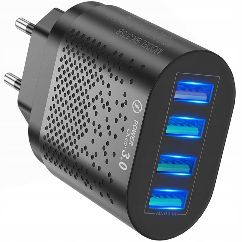 

Ładowarka Sieciowa 4xUSB Power Charge 3.1A 5V Led