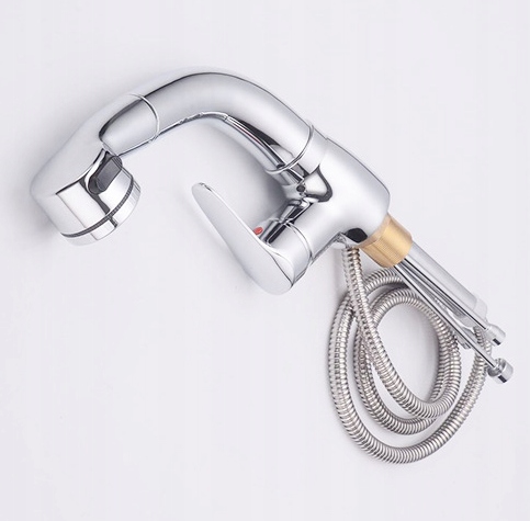 BATERIA KUCHENNA Z WYCIĄGANĄ WYLEWKA 2 TRYBY DWUFUNKCYJNA CHROM NABLATOWA Typ jednouchwytowa