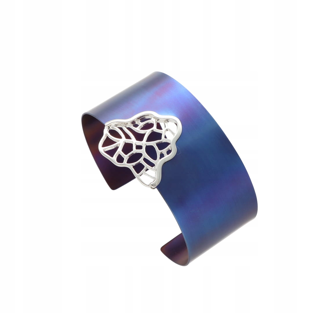 Pevný náramek titanově modrý