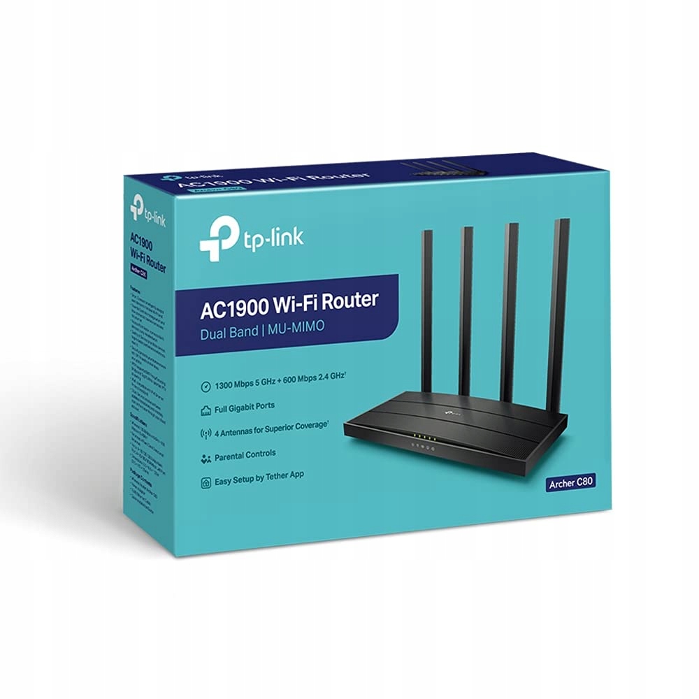 Router TP-Link Archer C80 AC1900 Mu-mimo 4xLAN