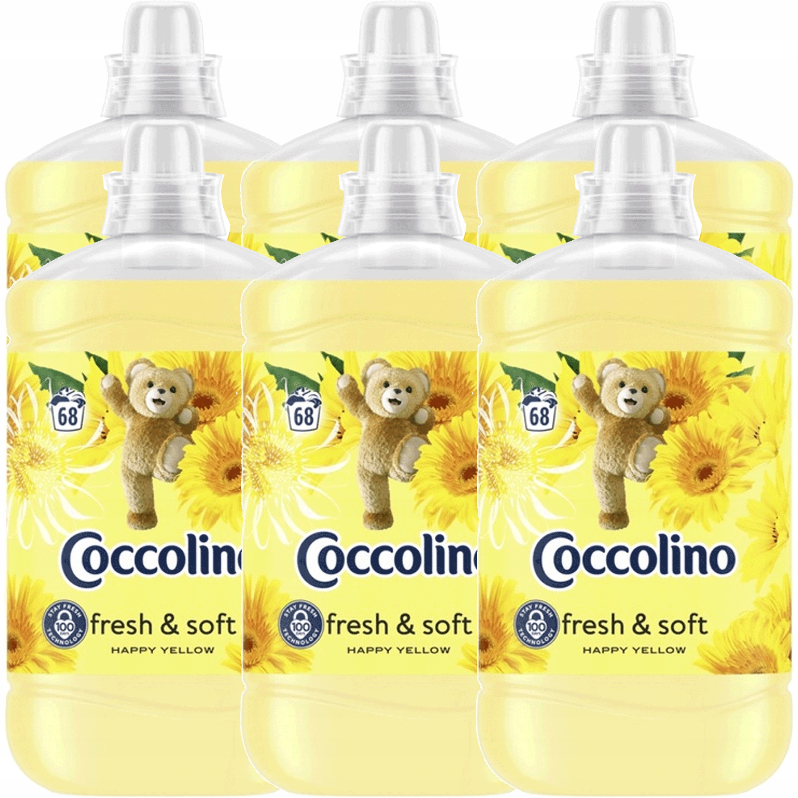 Levně Coccolino Creations Happy Yellow tekutá aviváž 1,7L 68praní x6