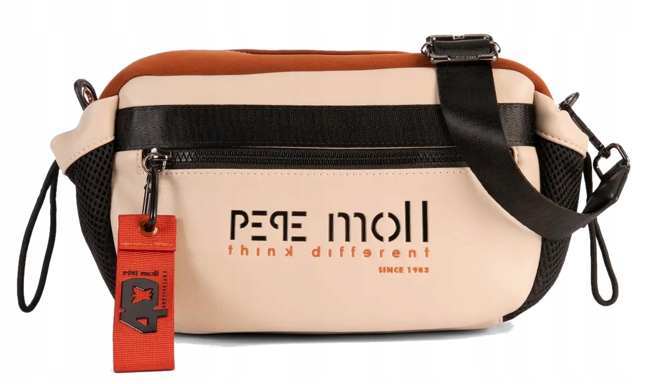 Pepe Moll Béžová Dámská Kožená Crossbody Kabelka Přes Rameno