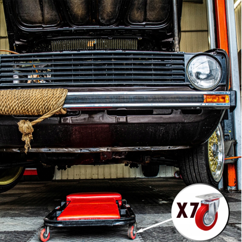 LEŻANKA WARSZTATOWA SKŁADANA 7 KOŁOWA SIEDZISKO STOŁEK WÓZEK WARSZTATOWY EAN (GTIN) 5903839954832