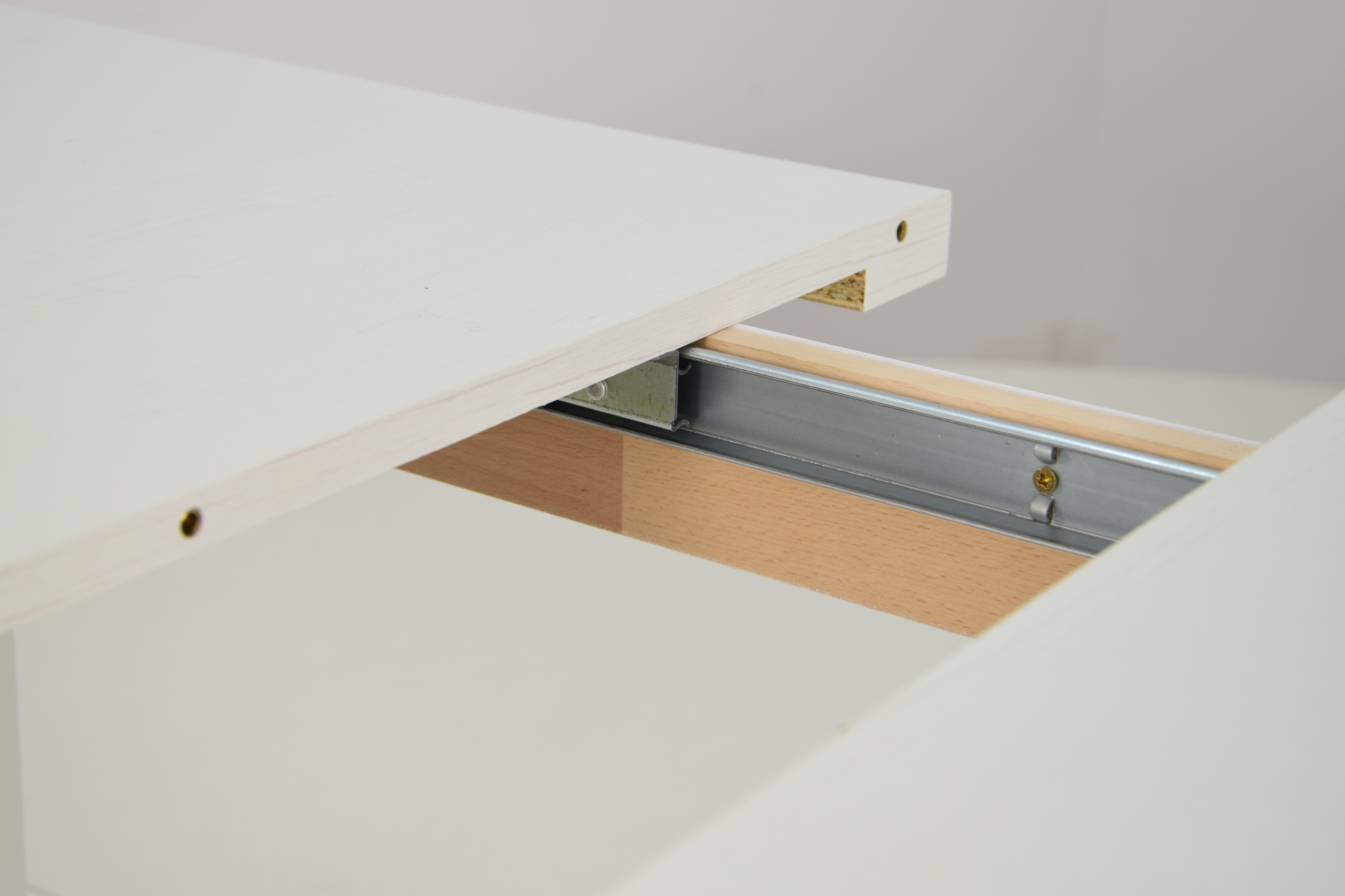 duży zestaw mebli do JADALNI kuchni OWALNY stół i 8 krzeseł białe szare Materiał drewno