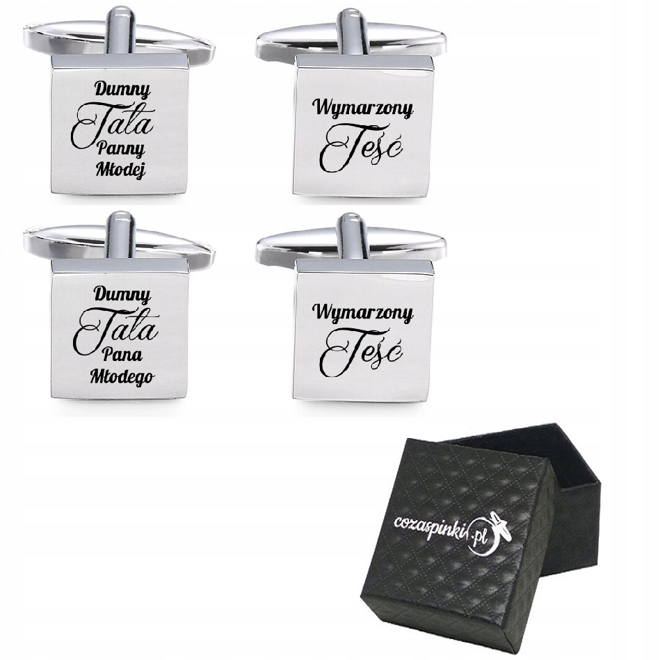 

Zestaw spinek do mankietów dla Teściów ślub