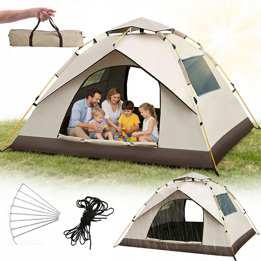 Namiot Turystyczny Kempingowy 3 Osobowy Ochrona Przed Promieniowaniem Uv