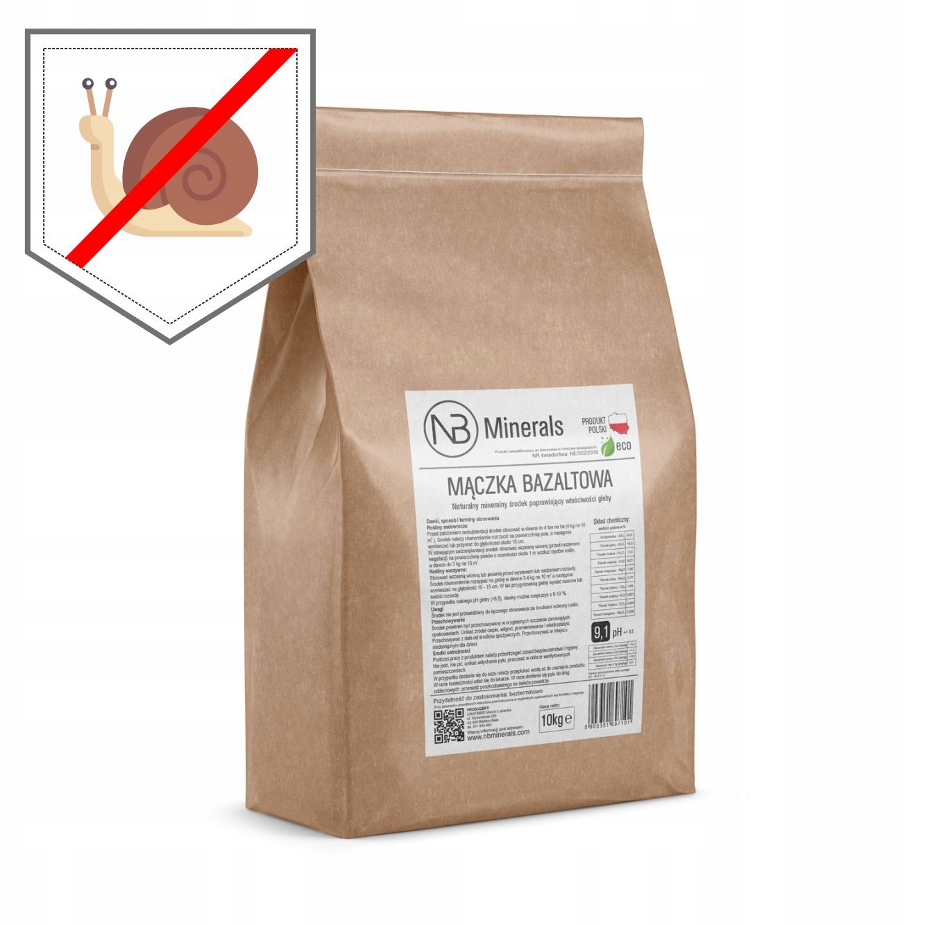 

Skała wulkaniczna ochrona przed ślimakami 10kg