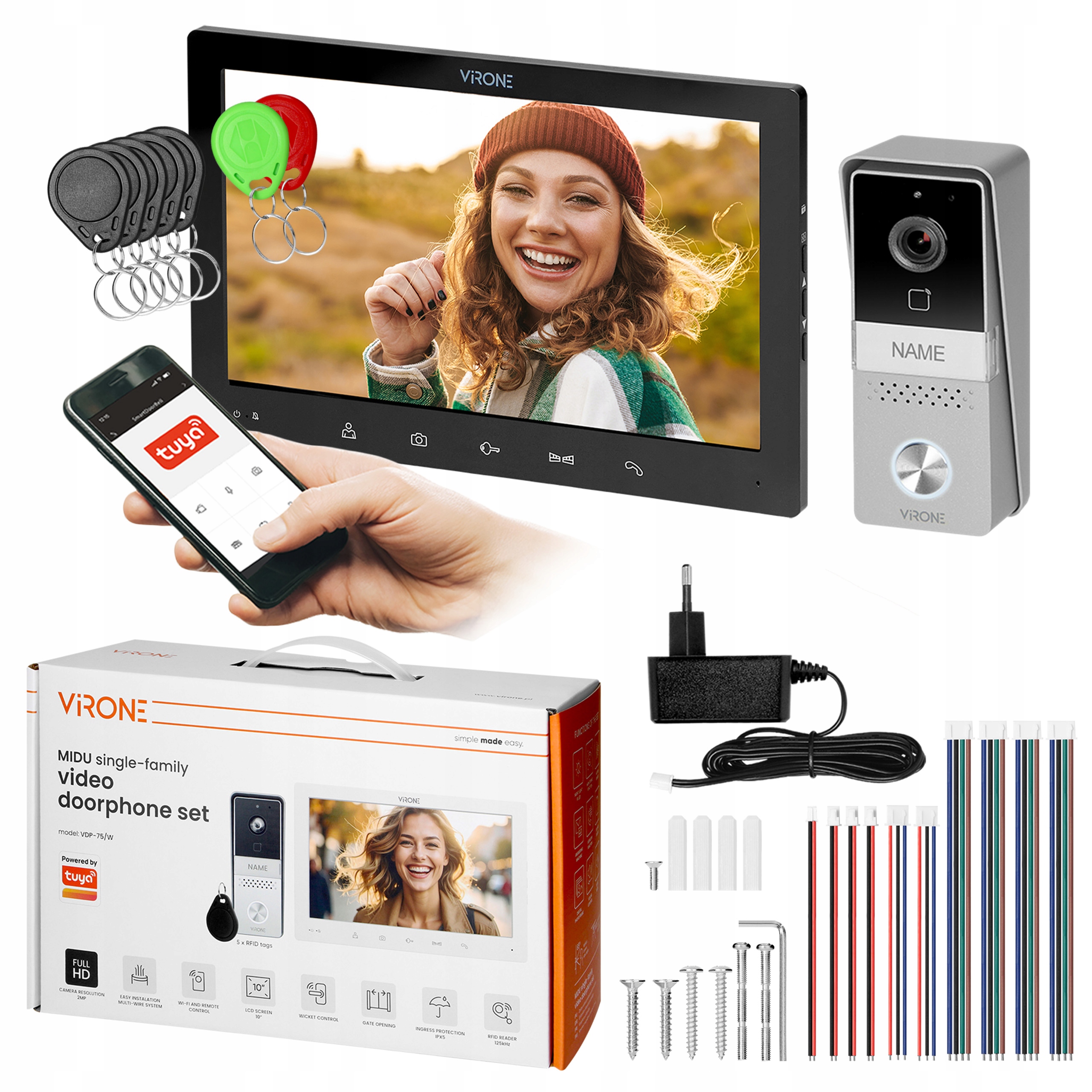 Videodomofon Wifi Tuya Video domofon čtečka přívěsek na klíče ovládání brány