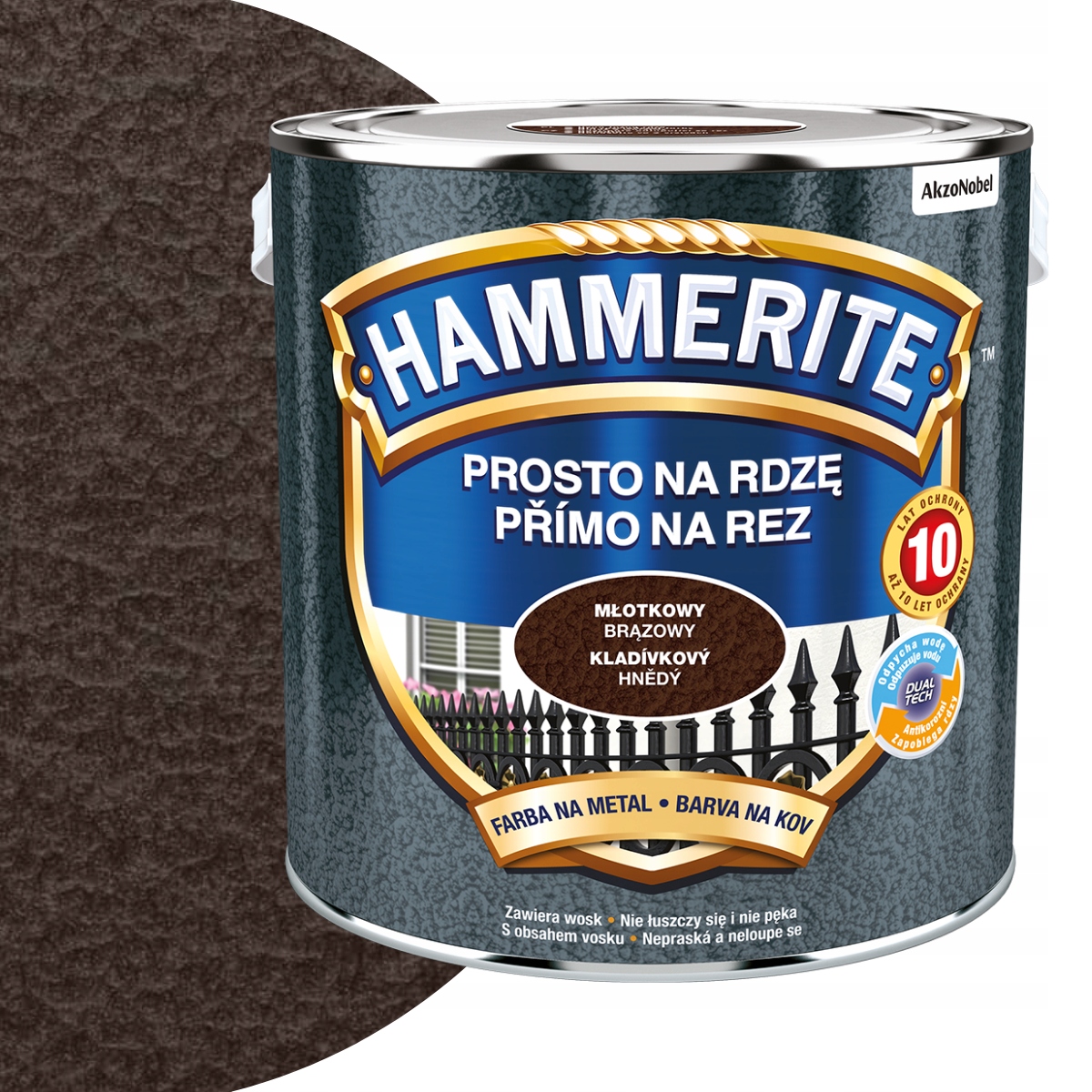 Hammerite Prosto na Rdzę 2,5L Brązowy Młotkowy