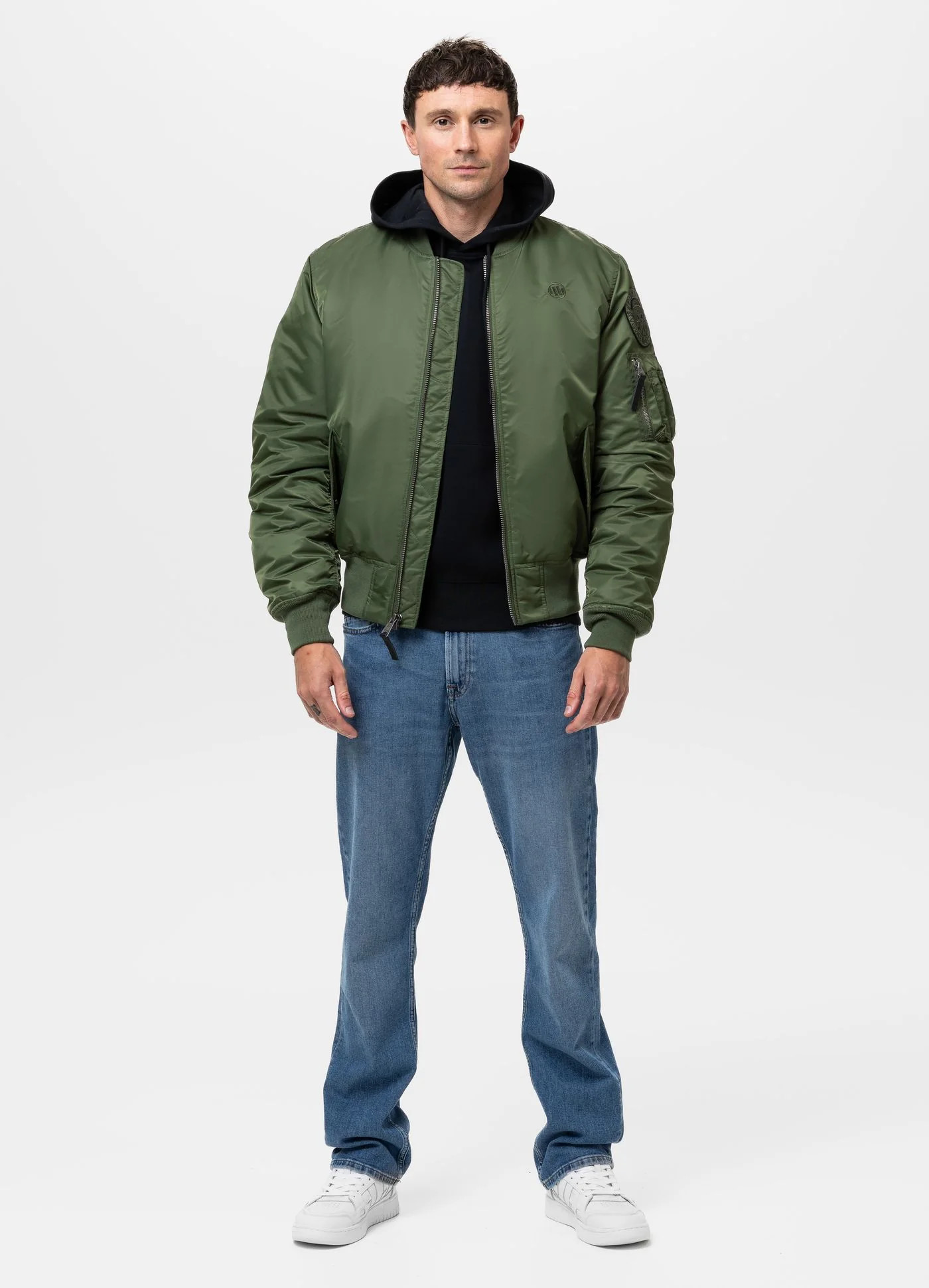 Pánská zimní Bomber bunda Pitbull Ma 1 Verano olivově zelená XXL