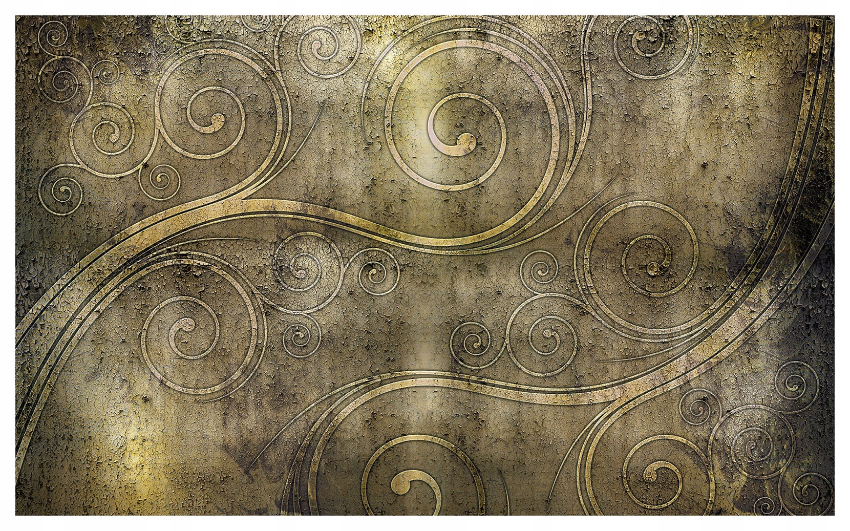 Fototapeta Zlaté spirály květiny vintage vinylová 254x184 lepidlo