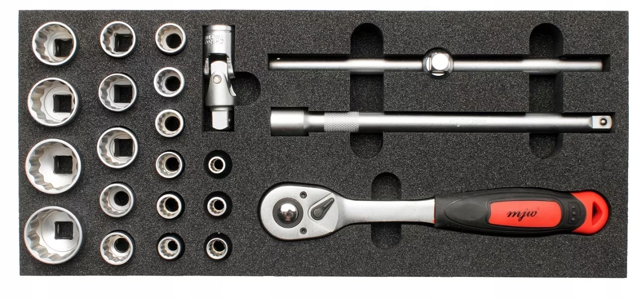 Vložka do krabičky s nástavcem 1/2 12-úhelník a příslušenství 22 dílů Mjw