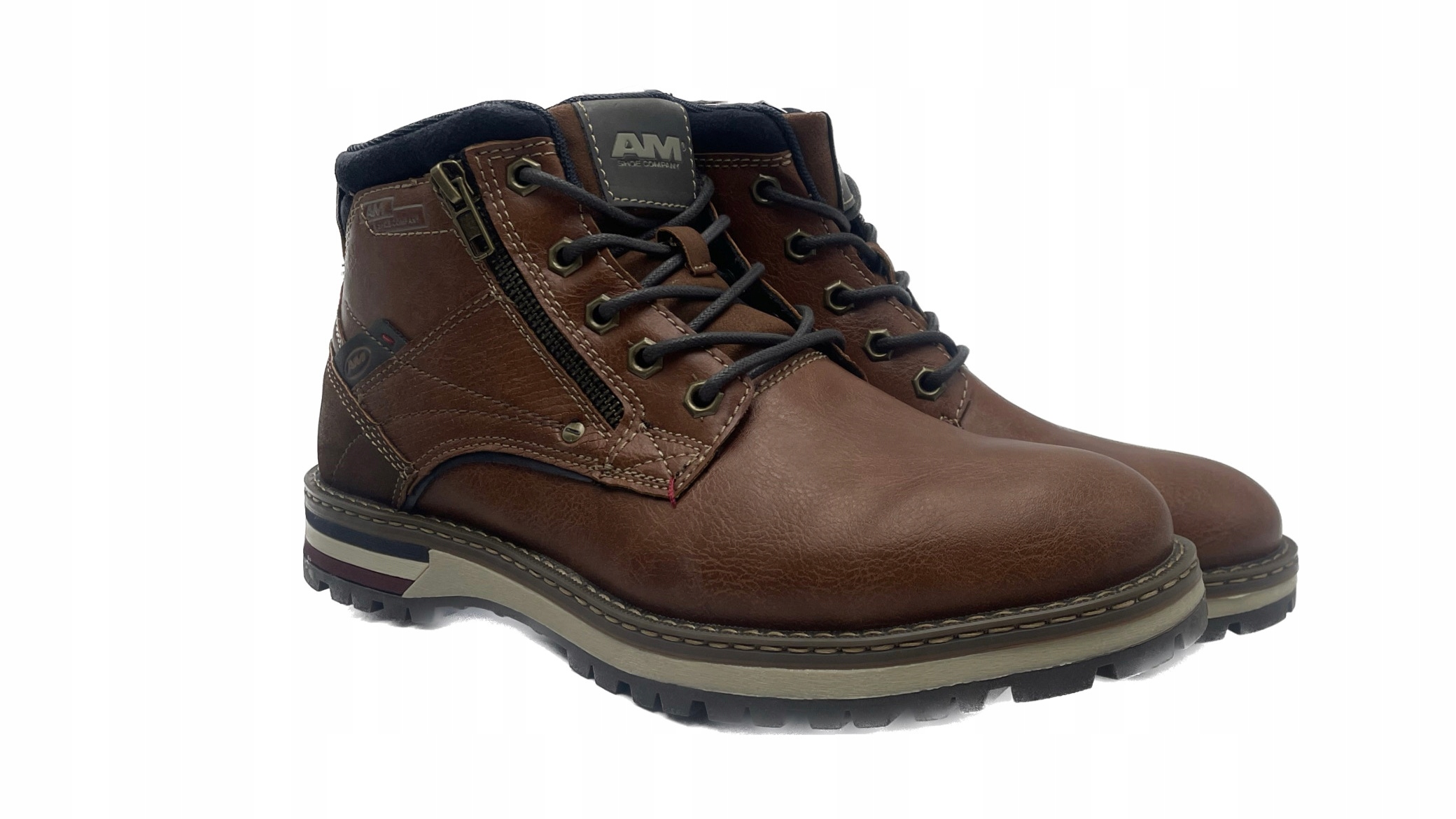Skórzane buty męskie AM Shoe Company brązowe rozmiar 44