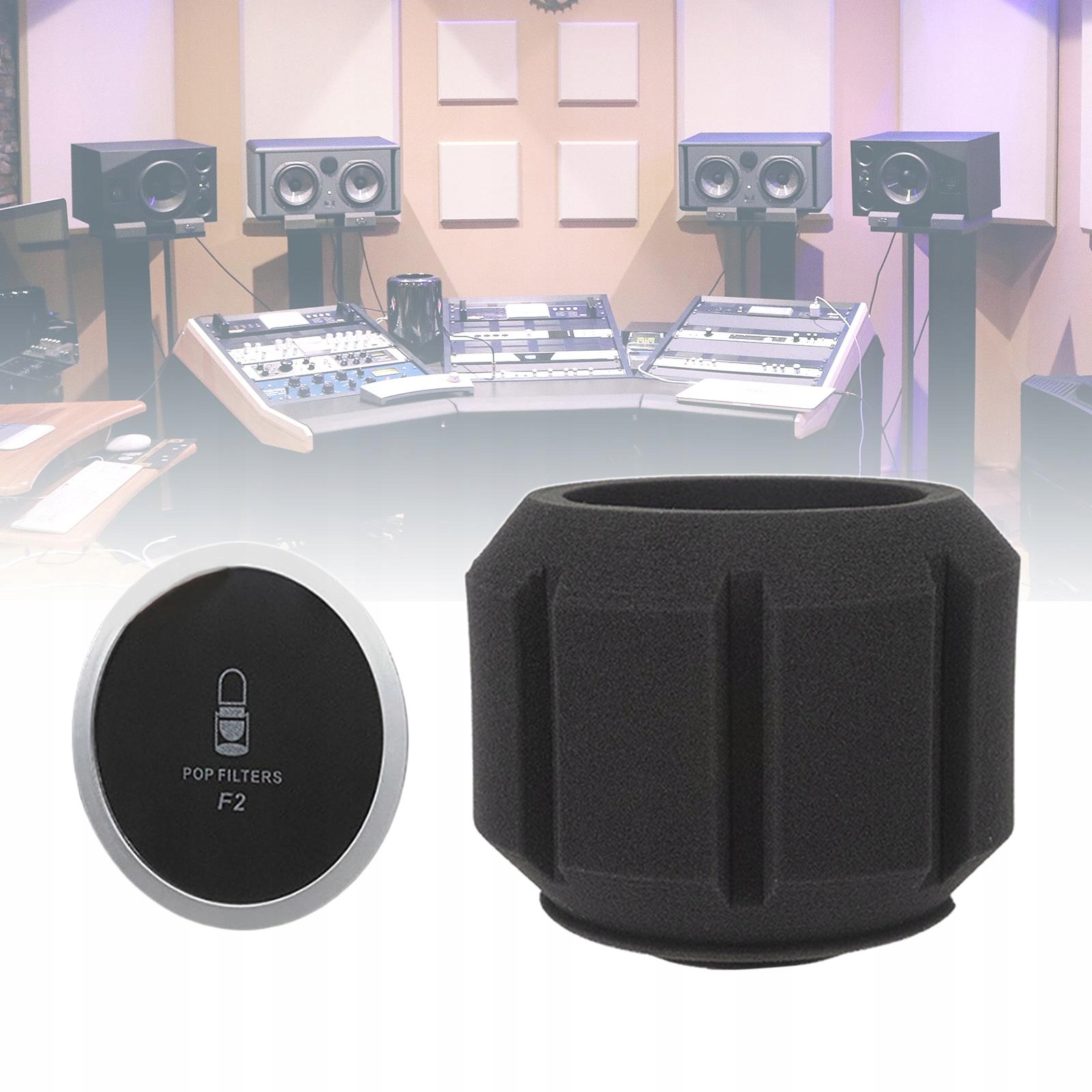 F2 Ekran mikrofonu Filtr akustyczny Czarny Model Dźwiękoszczelne panele do nagrywania z filtrem na